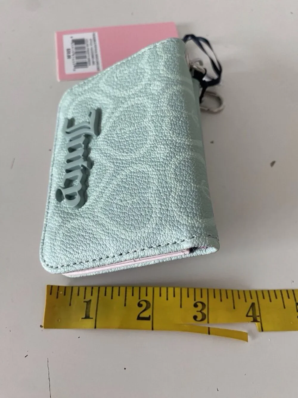 Juicy Couture The Bubble Pop Dual Sided Card Case In Frosty Green W/Charm NEW